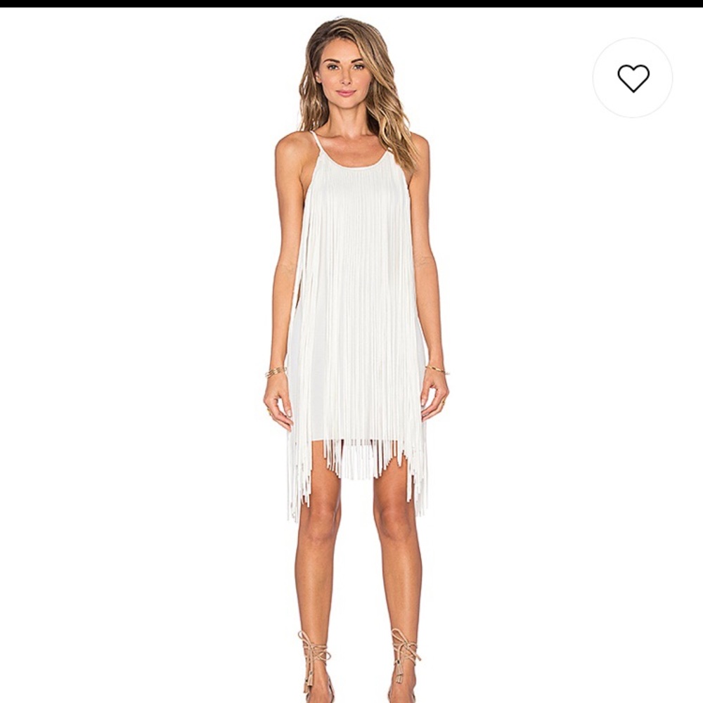 Lucy Paris Indi fringe white dress